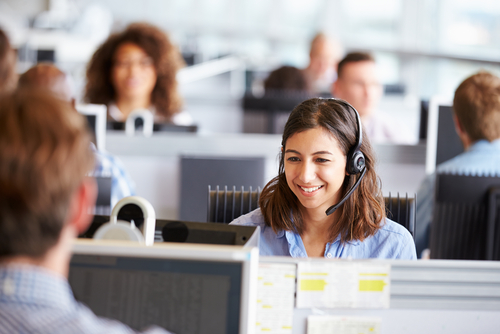 Woman in a call centre
